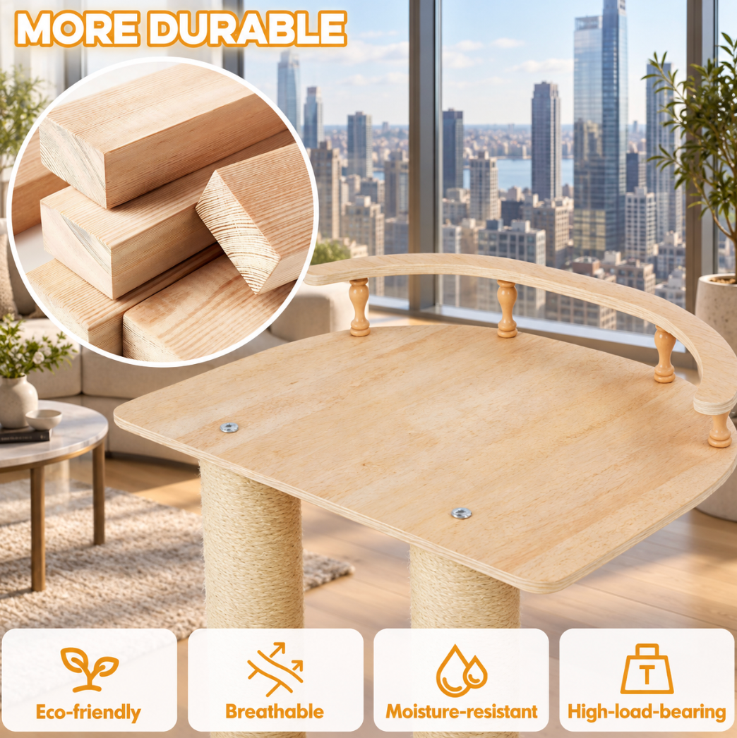 Heavy-Duty No-Drill Large Cat Tree