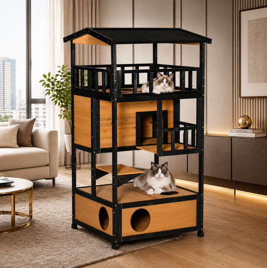 Wooden Outdoor Cat House