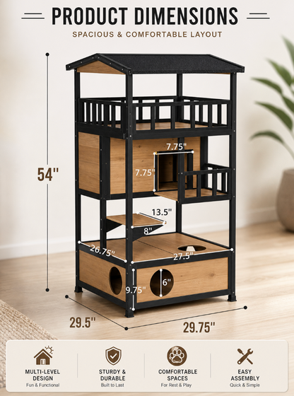 Wooden Outdoor Cat House