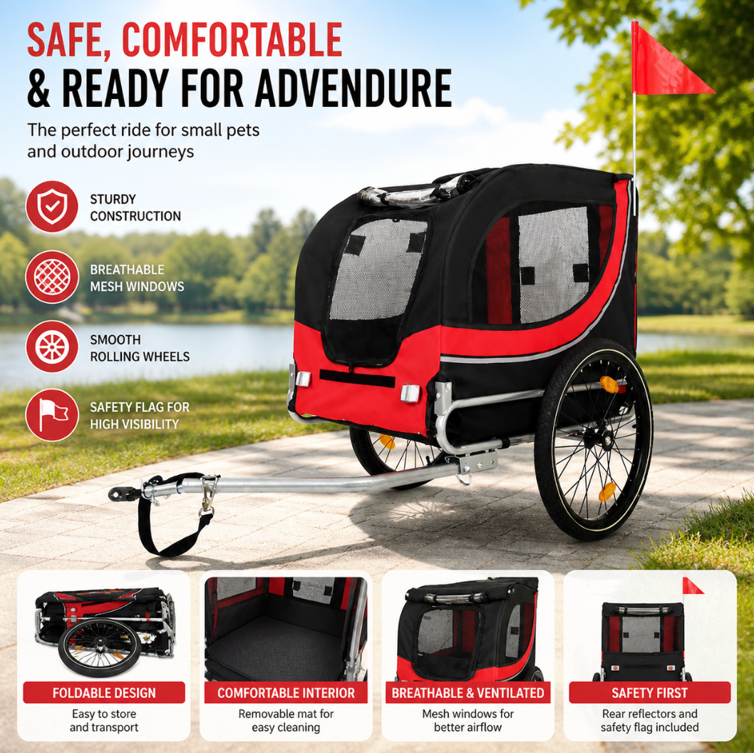 Heavy-Duty Dog Bike Trailer