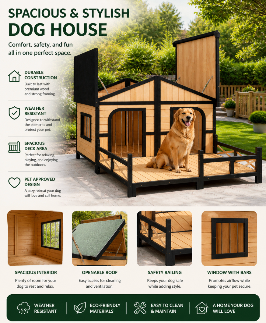Raised Wooden Dog House