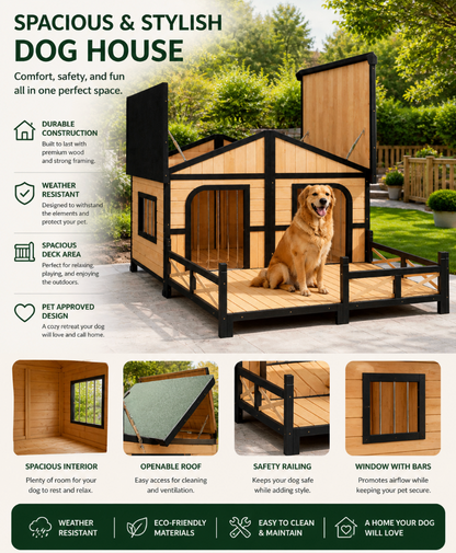 Raised Wooden Dog House