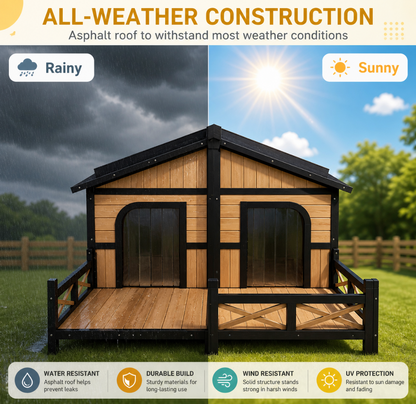 Raised Wooden Dog House