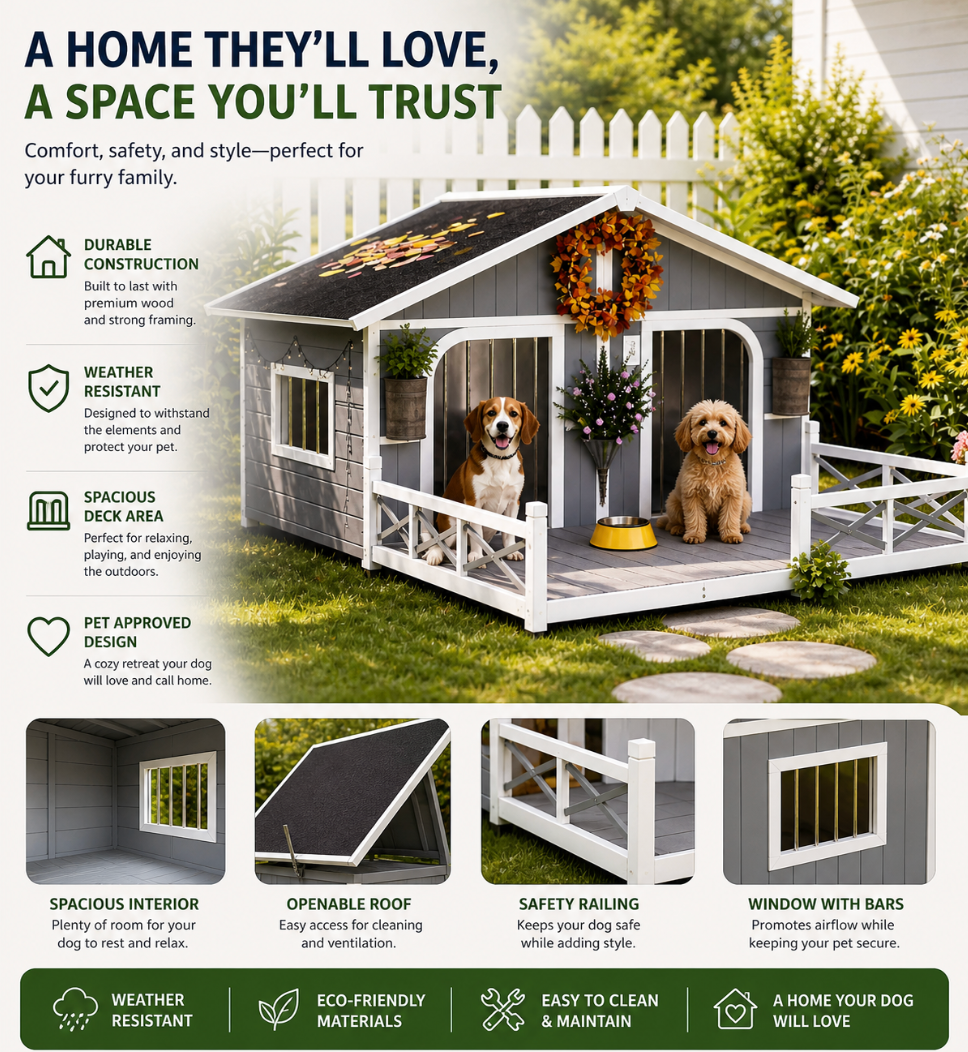 Outdoor Wooden Dog House