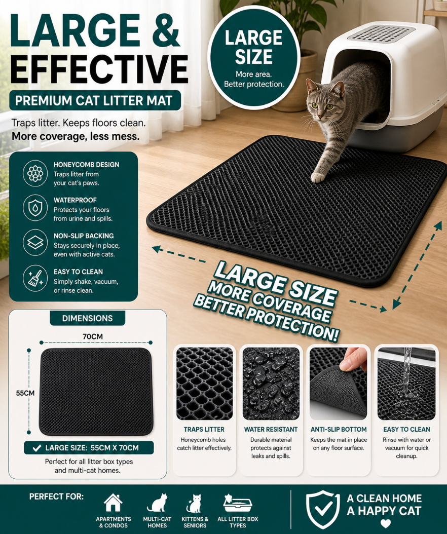 Double-Layer Cat Litter Mat