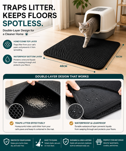 Double-Layer Cat Litter Mat