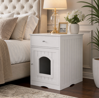 Wooden Cat Litter Box Enclosure