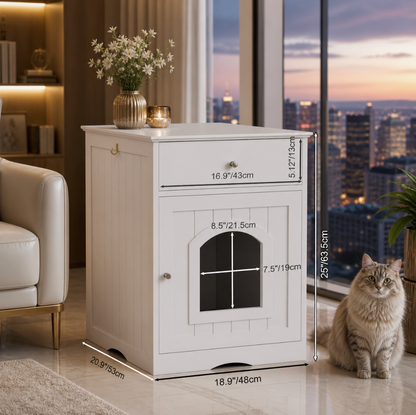 Wooden Cat Litter Box Enclosure