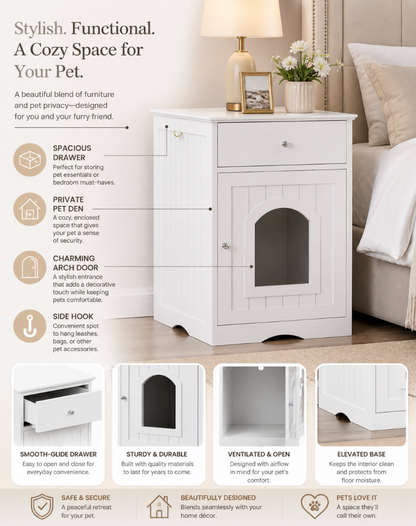 Wooden Cat Litter Box Enclosure