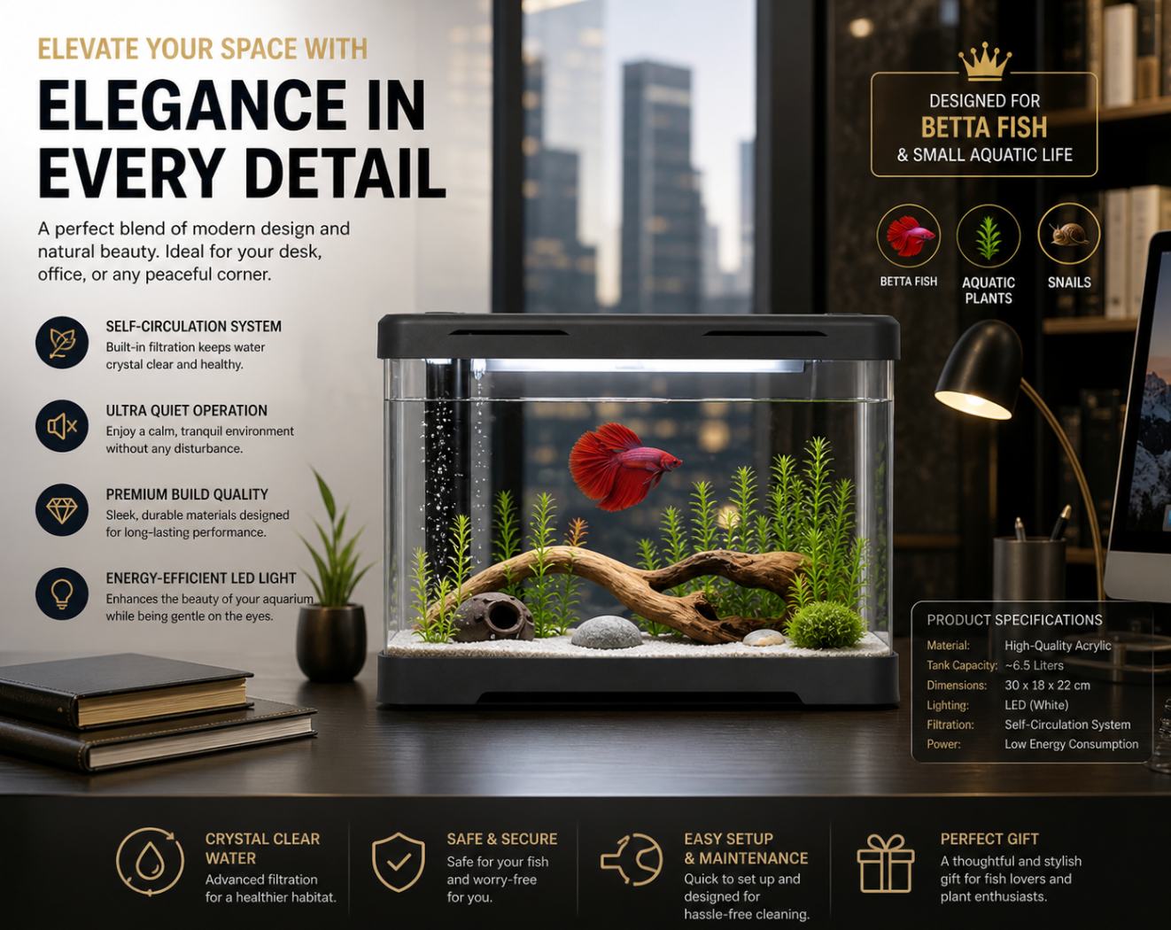 Elite ClearView Acrylic Fish Tank