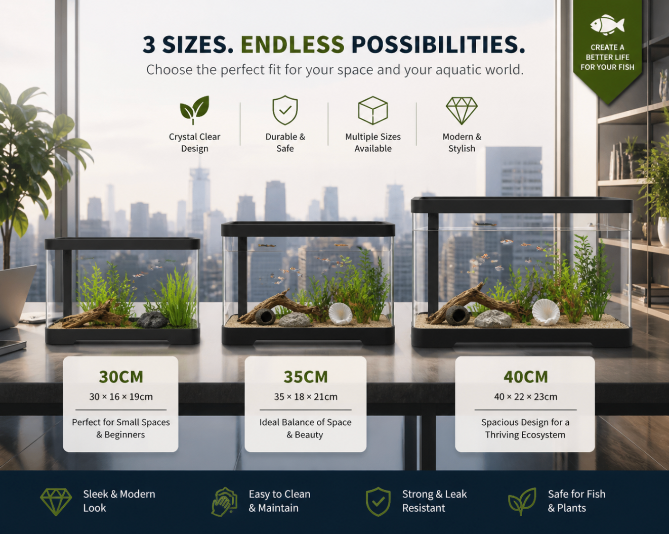 Elite ClearView Acrylic Fish Tank