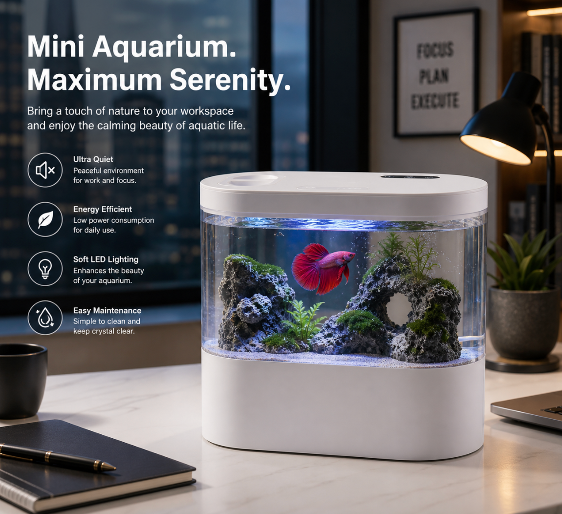 Self-Cleaning Desktop Aquarium