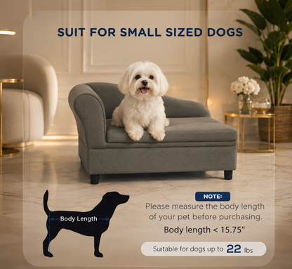 Luxury Small Dog Sofa Bed – Dark Gray
