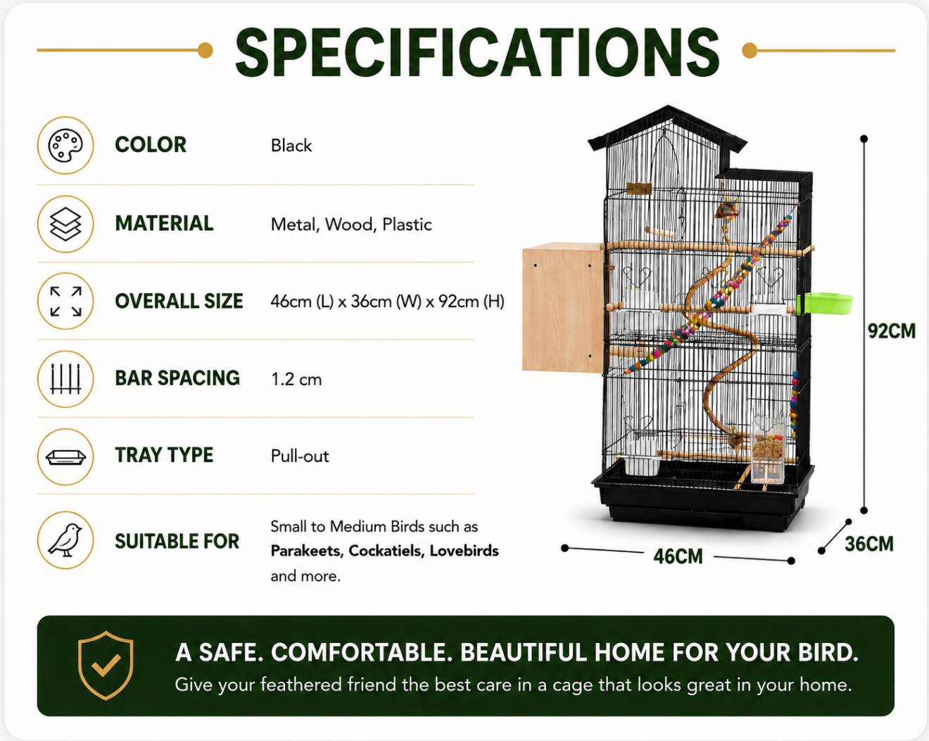 Extra-Large Luxury Bird Cage