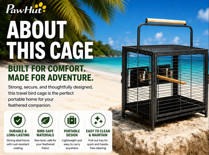 PawHut Portable Parrot Travel Cage