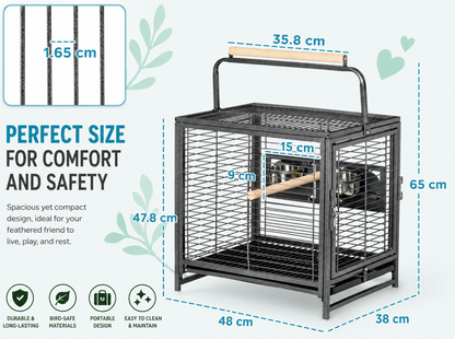 PawHut Portable Parrot Travel Cage