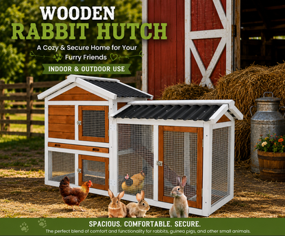 Wooden Outdoor Rabbit Hutch