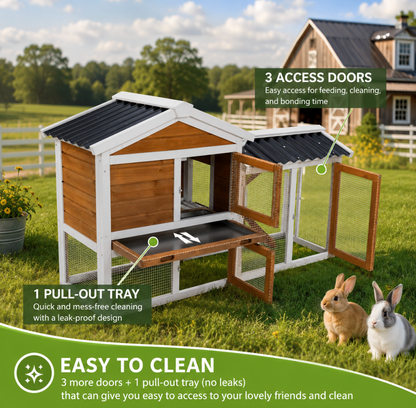 Wooden Outdoor Rabbit Hutch