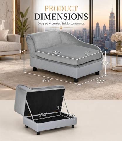 Luxury Small Dog Sofa Bed – Gray