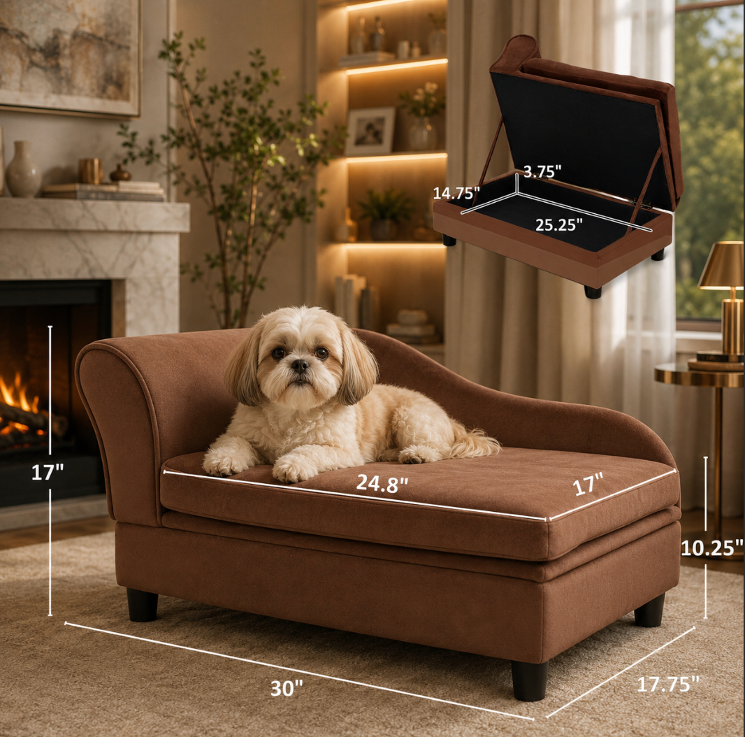 Luxury Small Dog Sofa Bed – Brown