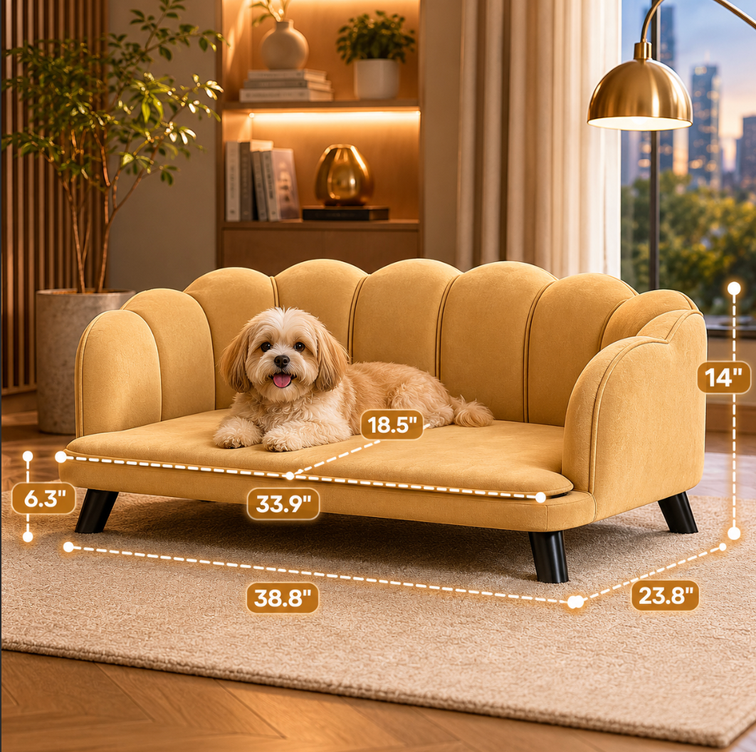 Pearl Accent Pet Sofa Bed– Coffee