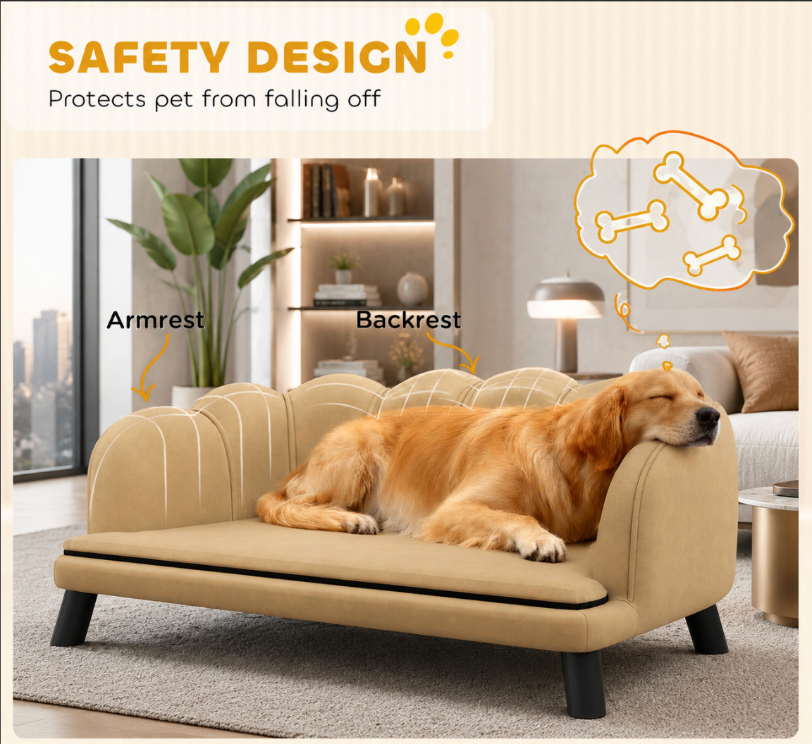 Pearl Accent Pet Sofa Bed– Coffee