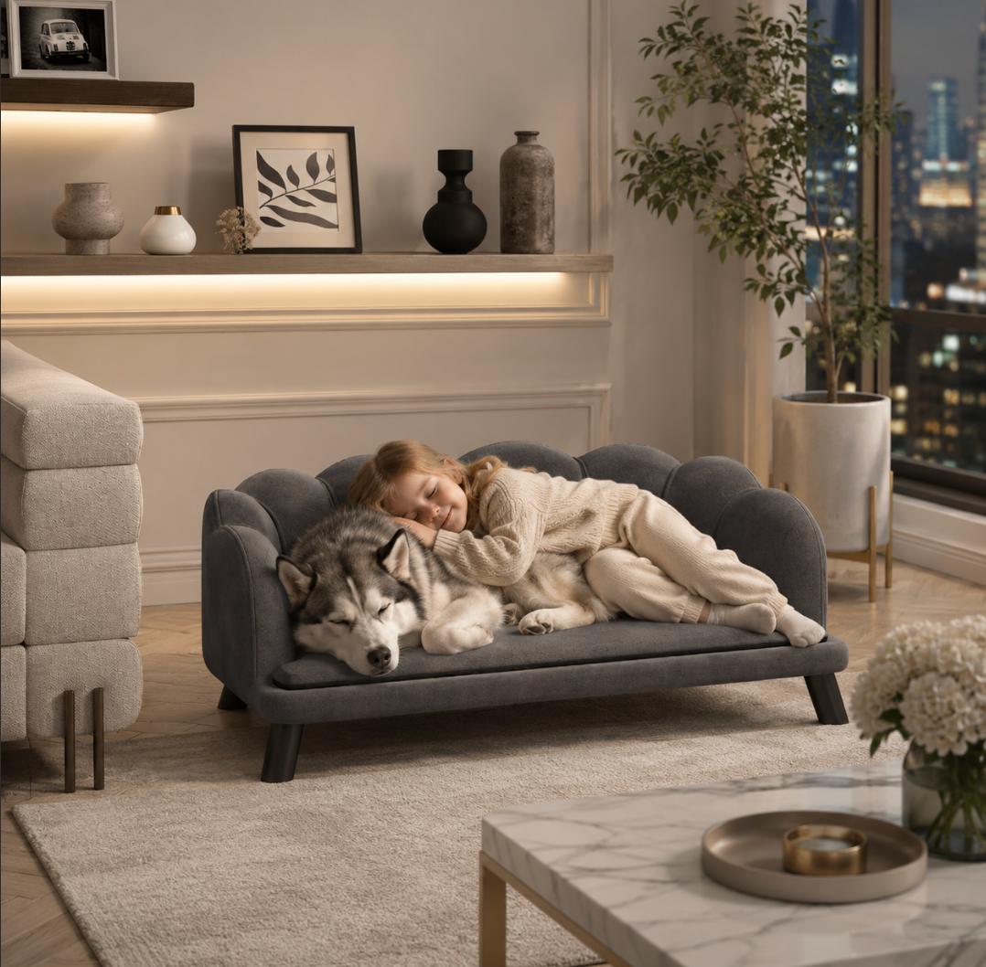 Pearl Accent Pet Sofa Bed– Grey