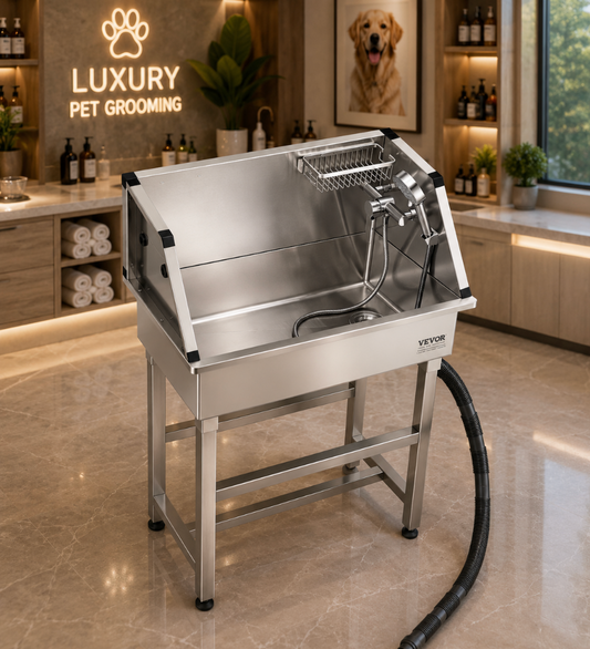 34” Stainless Steel Pet Grooming Tub