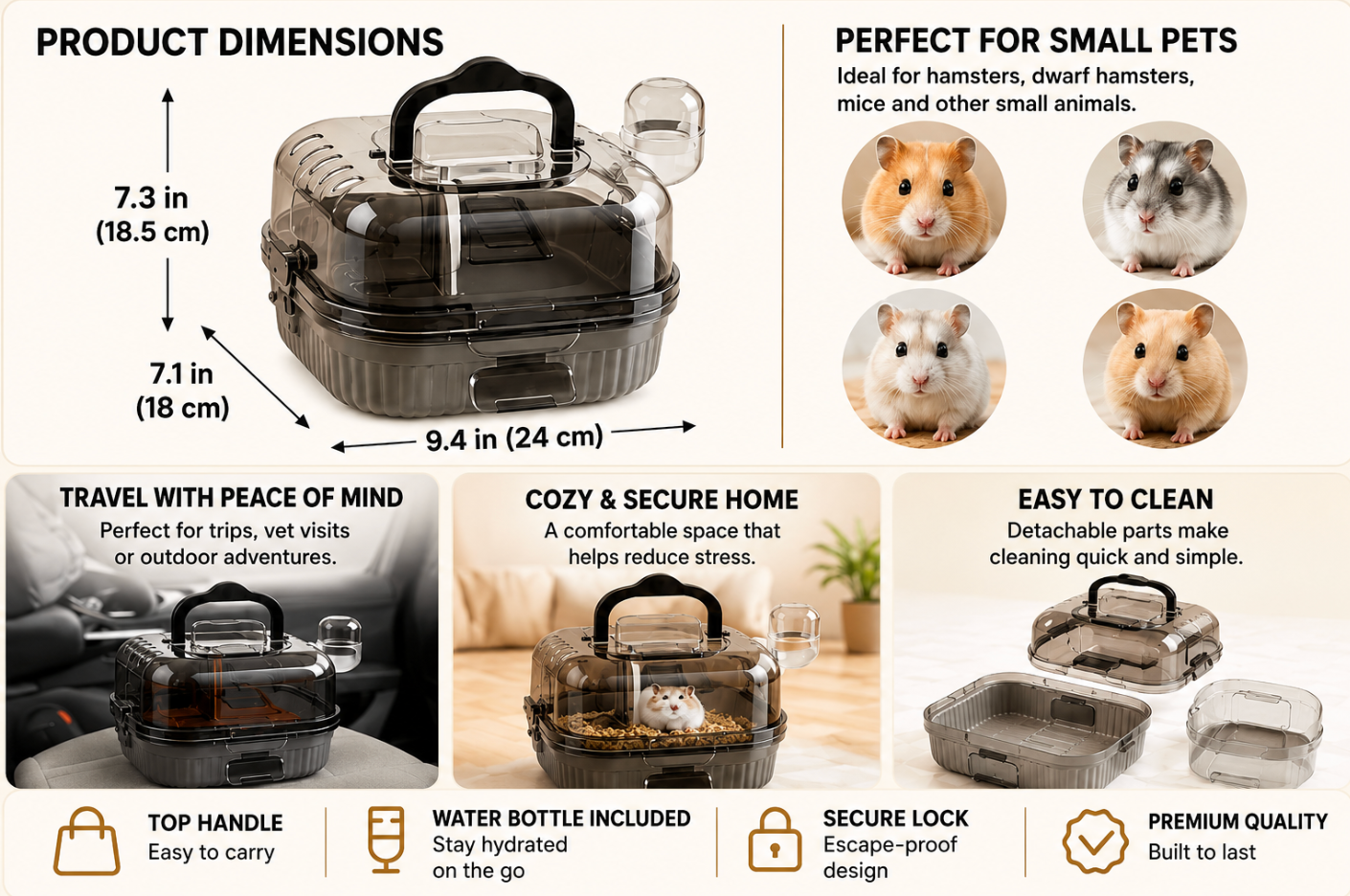 Hamster Travel Cage
