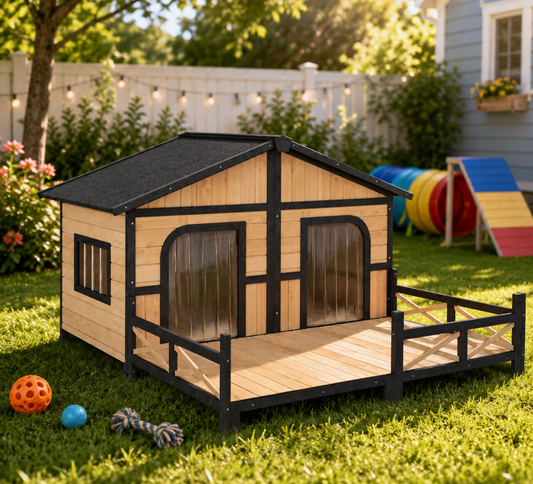 Raised Wooden Dog House
