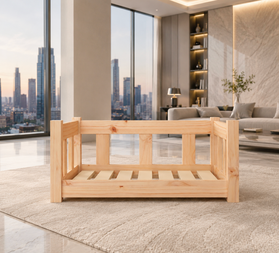 Pine Wood Dog Bed