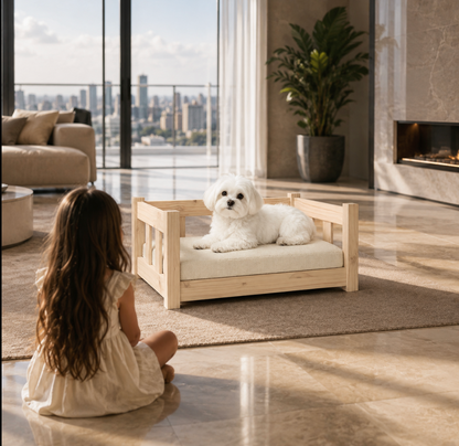 Pine Wood Dog Bed