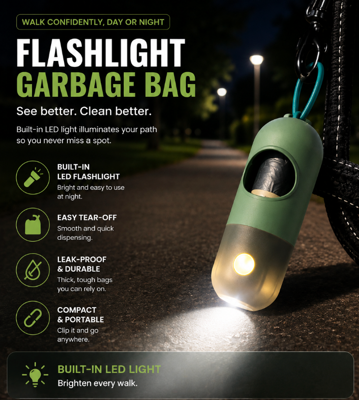 Led Light Pet Waste Bag Dispenser