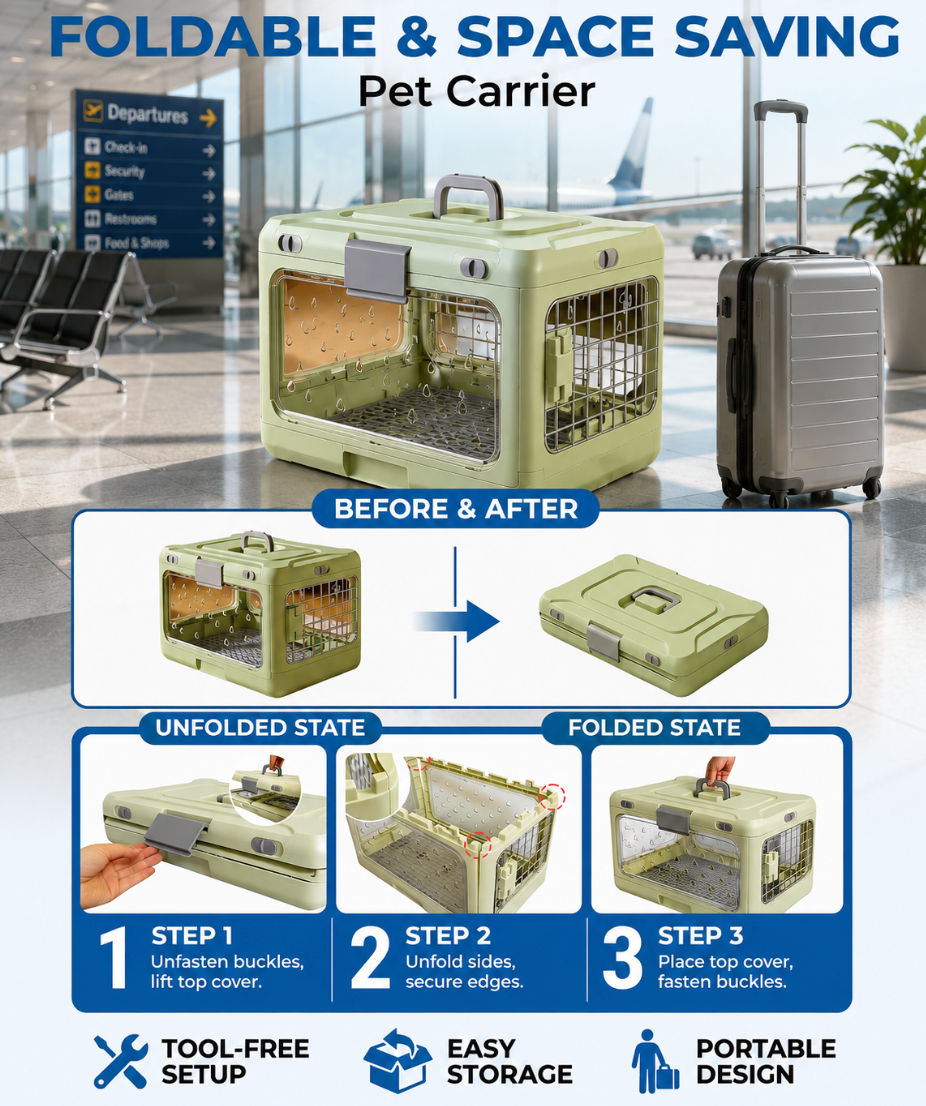 Premium Collapsible Travel Pet Kennel
