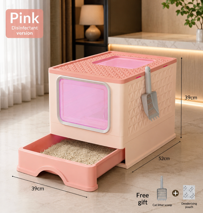 Fully Enclosed Drawer-Type Litter Box