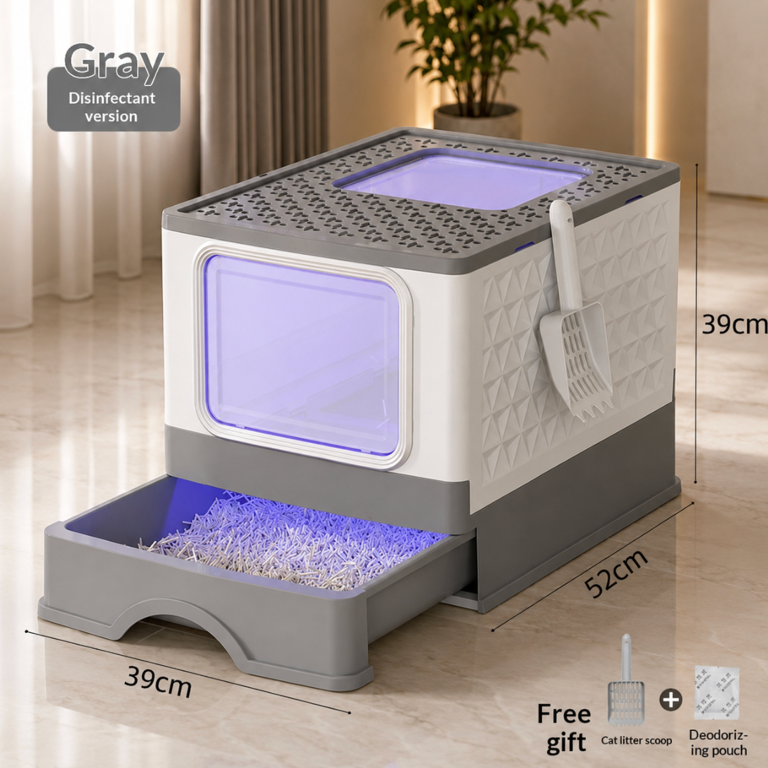 Fully Enclosed Drawer-Type Litter Box