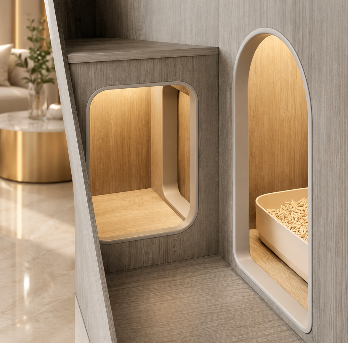 Indoor Cat House Side Table For Living Room
