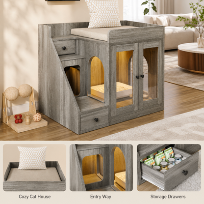 Indoor Cat House Side Table For Living Room