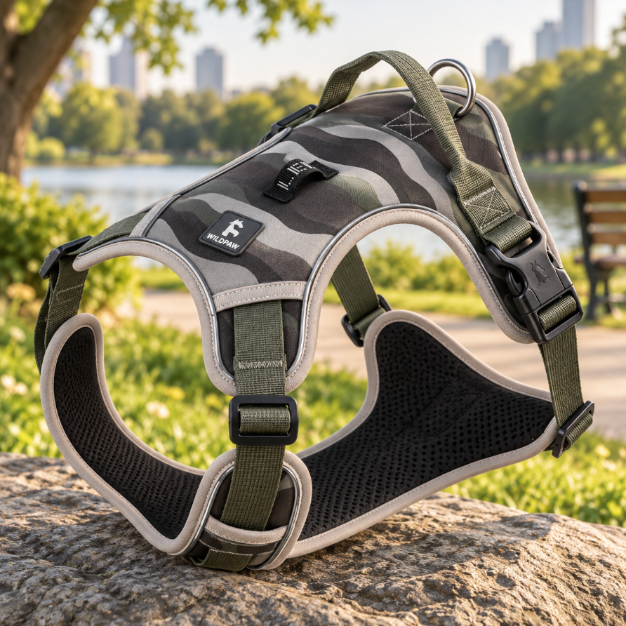 Reflective Dog Chest Harness with Hands-Free Leash