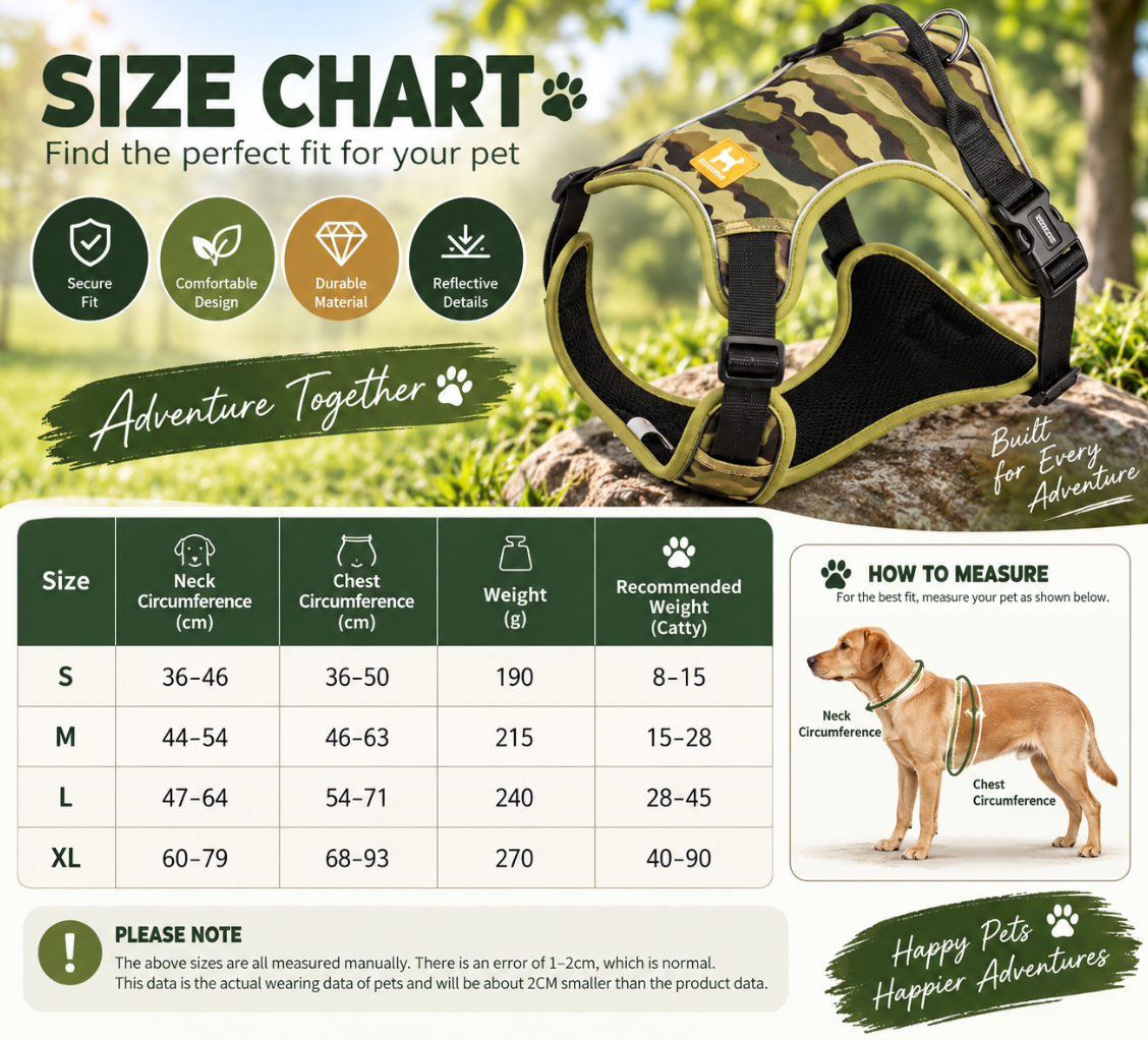 Reflective Dog Chest Harness with Hands-Free Leash