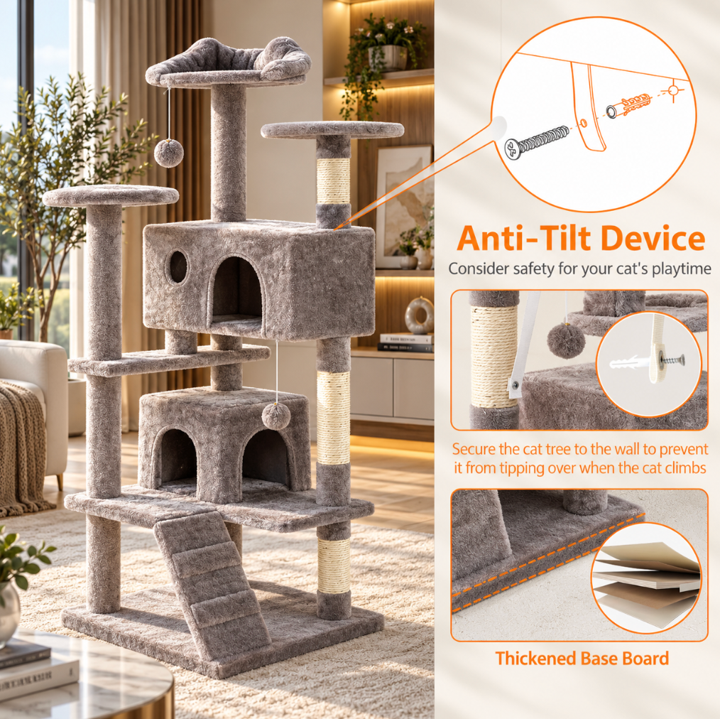 Multi Functional Cat Treehouse Cat Climbing Frame