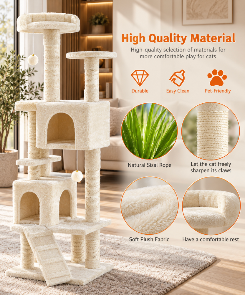 Multi Functional Cat Treehouse Cat Climbing Frame