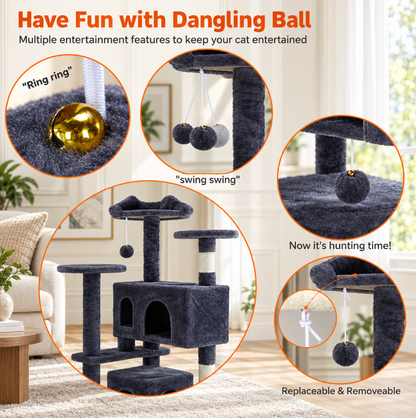 Multi Functional Cat Treehouse Cat Climbing Frame