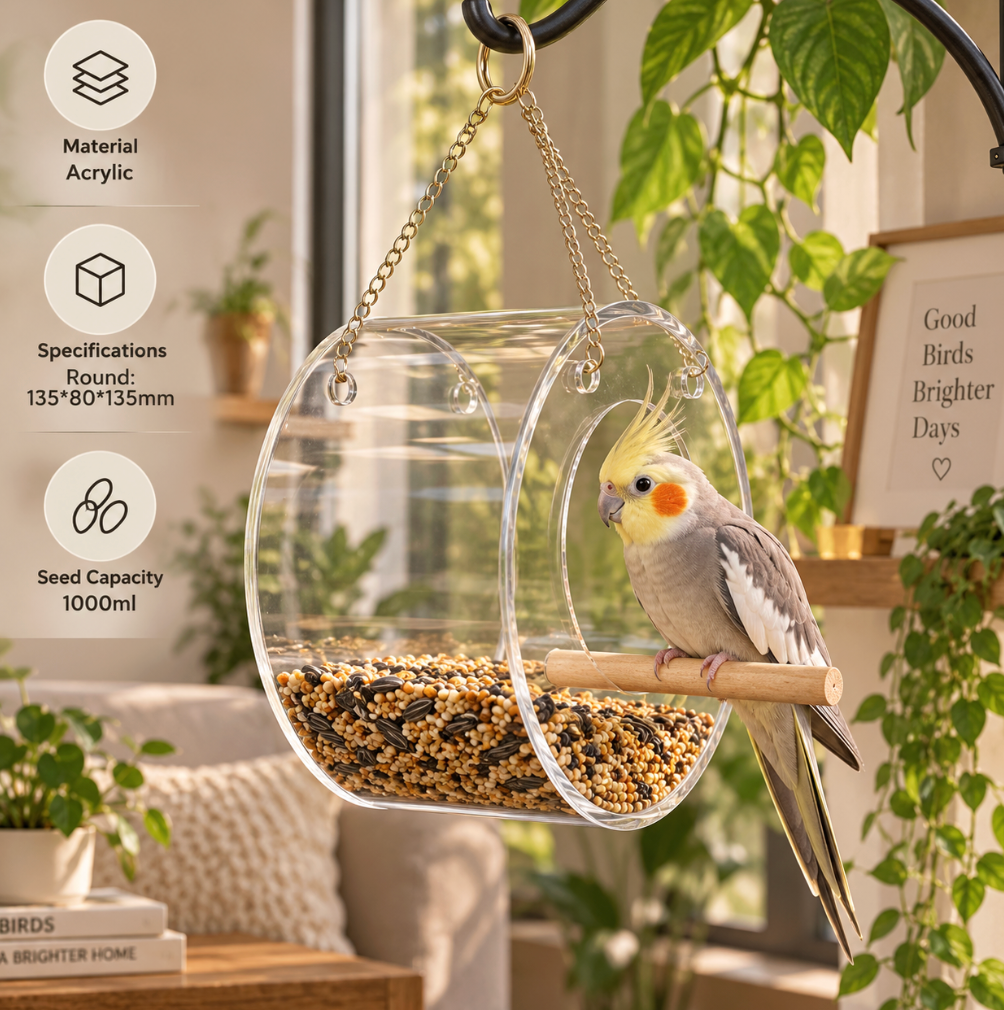 Acrylic Bird Food Box