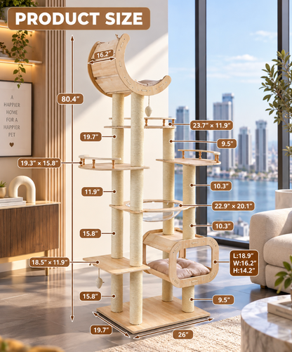 Heavy-Duty No-Drill Large Cat Tree