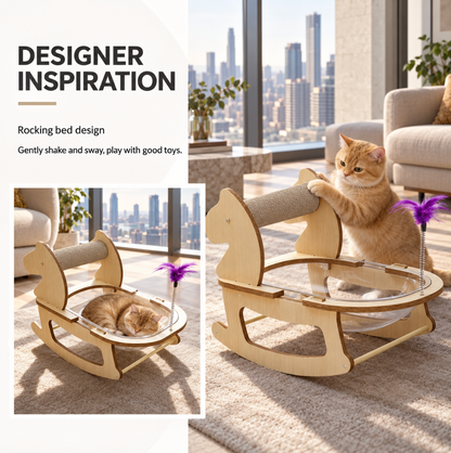 2-in-1 Cat Rocker & Scratching Lounge