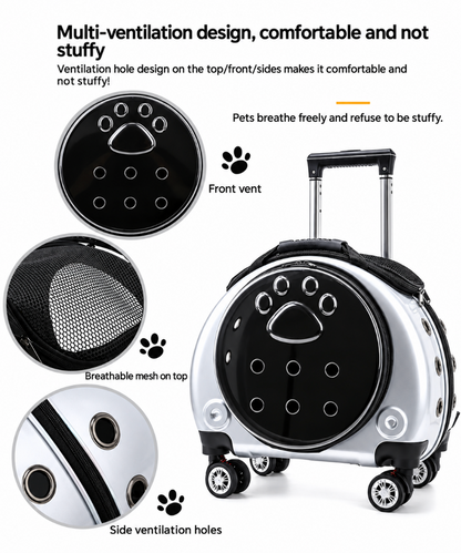 4-Wheel Pet Carrier Trolley & Backpack