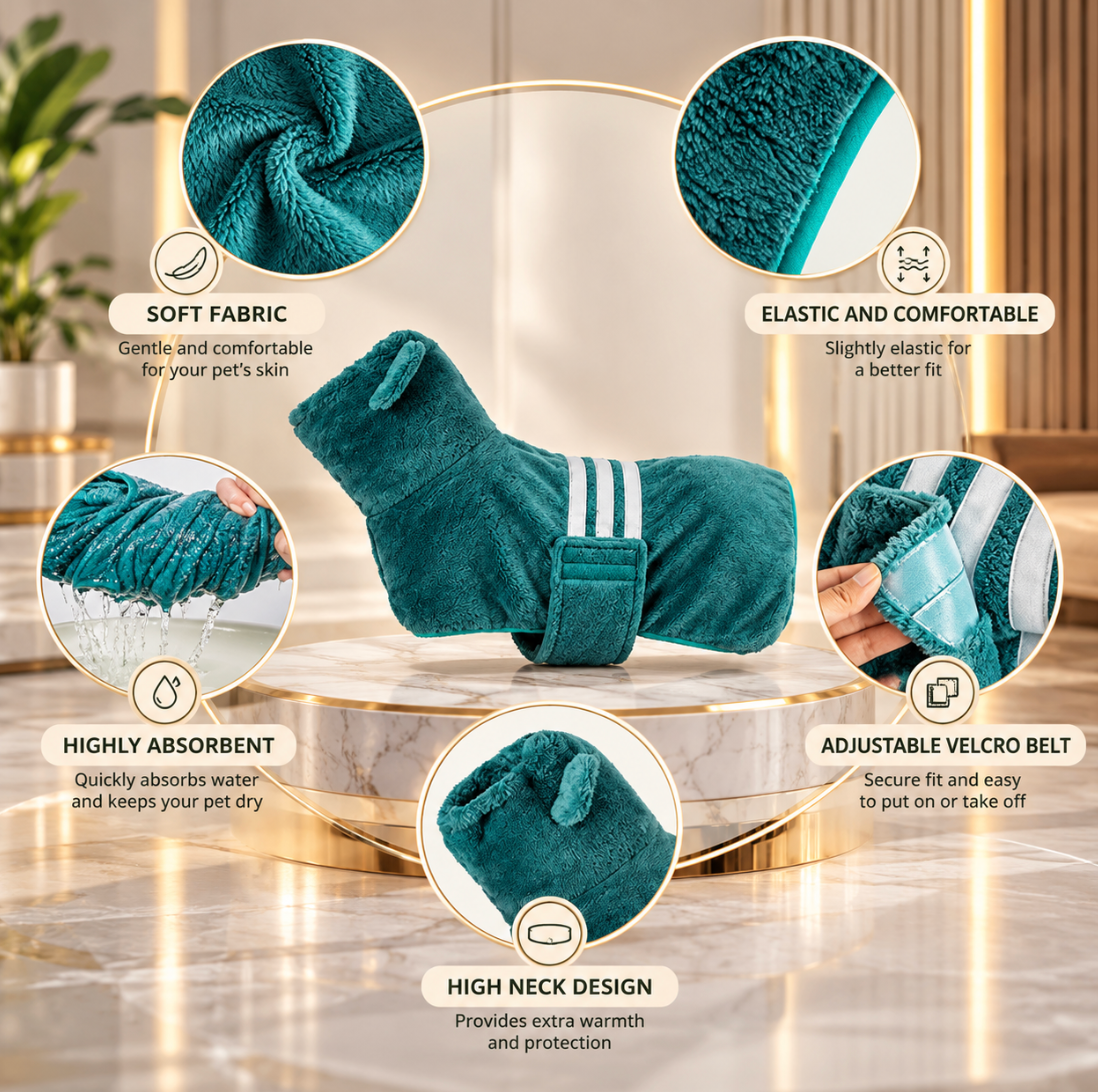 Quick-Dry Dog Bathrobe
