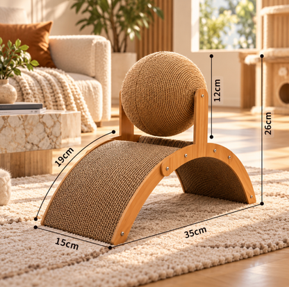 Ball Cat Scratcher with Rotating Sisal Ball & Stand