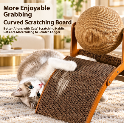 Ball Cat Scratcher with Rotating Sisal Ball & Stand